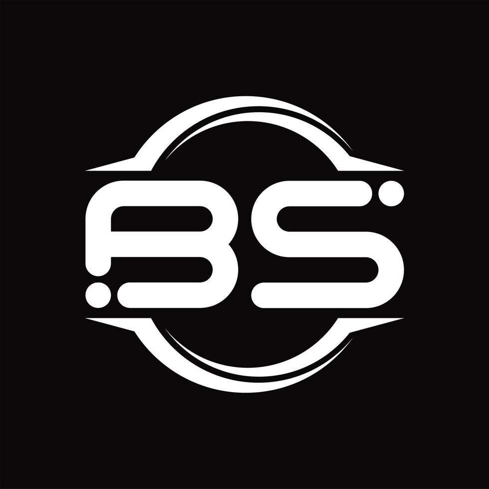 bs logo monogramma con cerchio arrotondato fetta forma design modello vettore