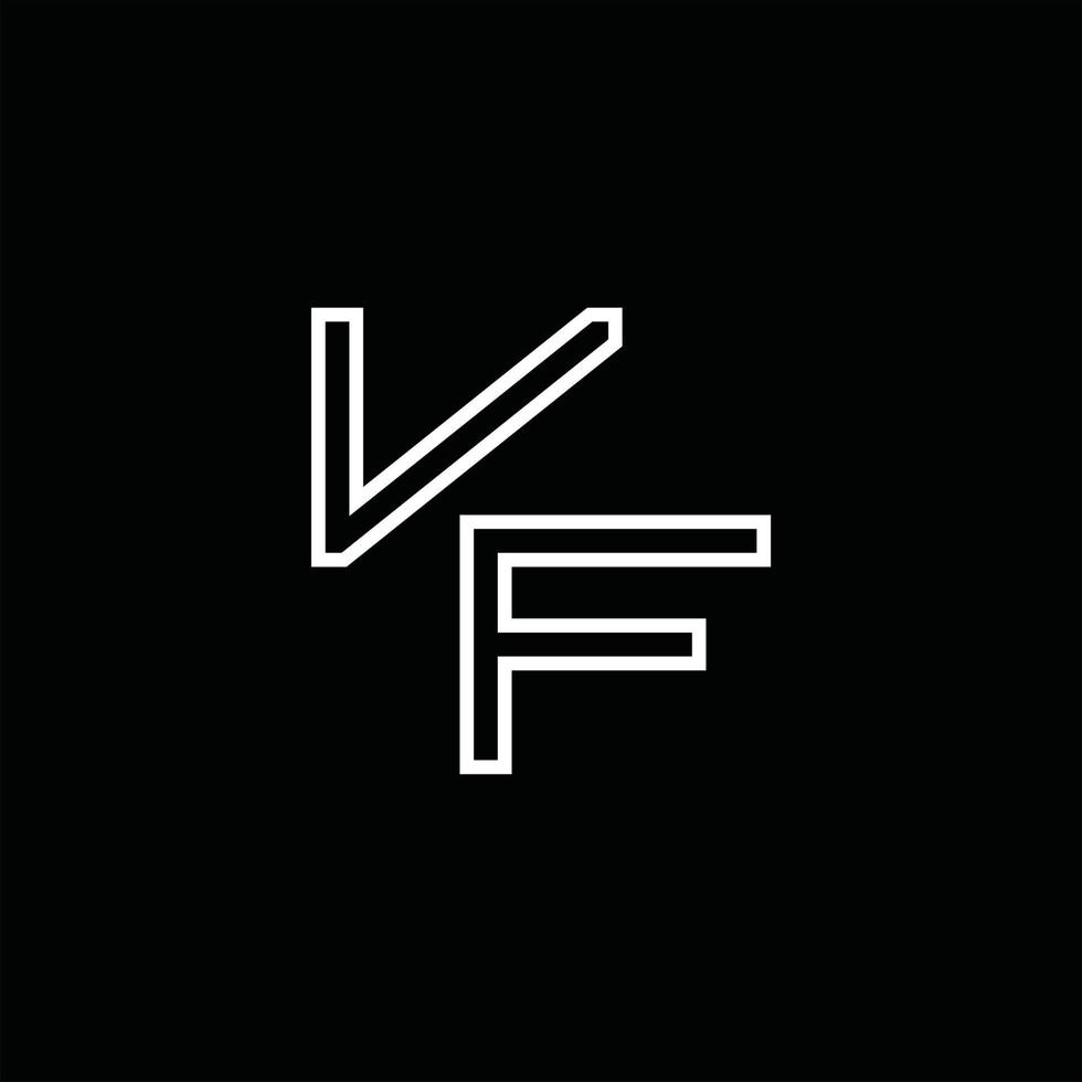 vf logo monogramma con linea stile design modello vettore