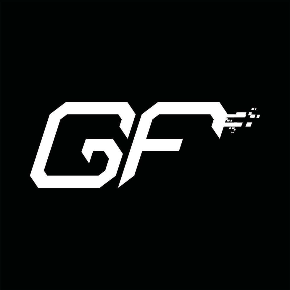 gf logo monogramma astratto velocità tecnologia design modello vettore