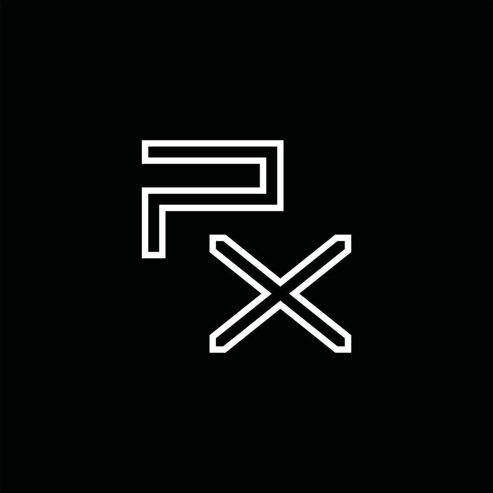 px logo monogramma con linea stile design modello vettore
