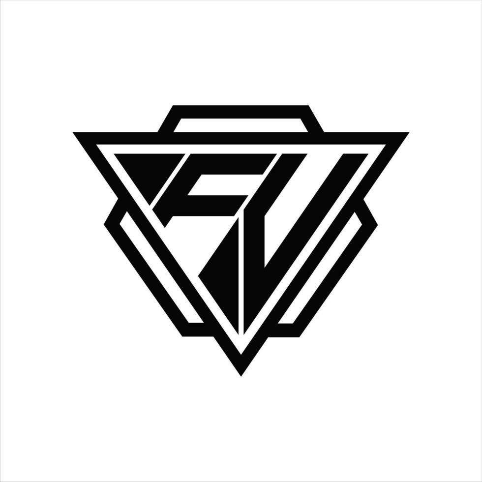 fv logo monogramma con triangolo e esagono modello vettore