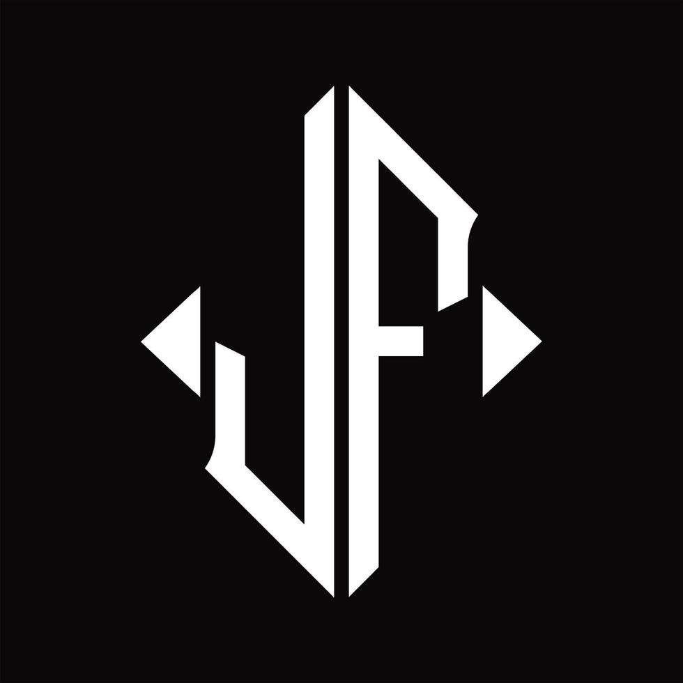 jf logo monogramma con scudo forma isolato design modello vettore