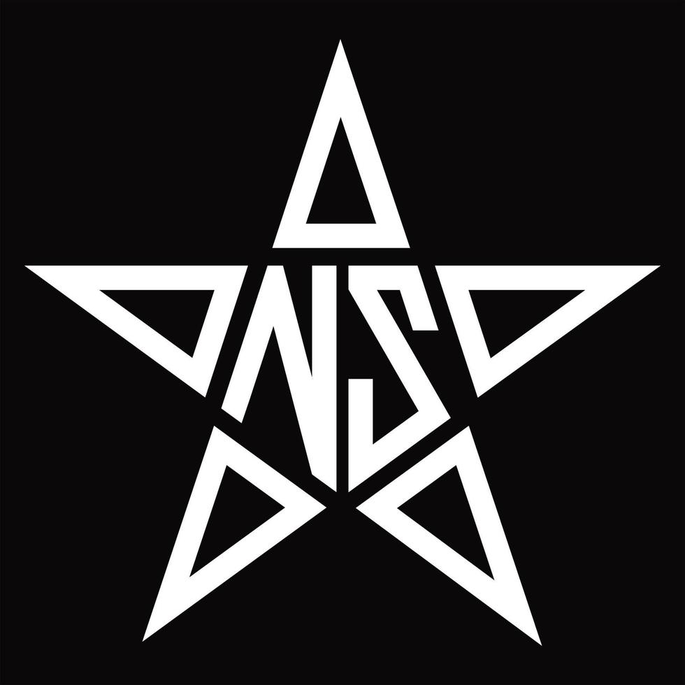 nz logo monogramma con stella forma design modello vettore
