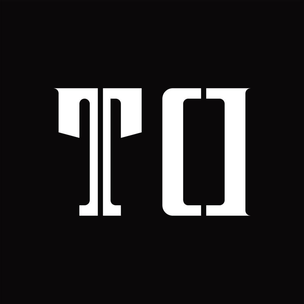 td logo monogramma con mezzo fetta design modello vettore