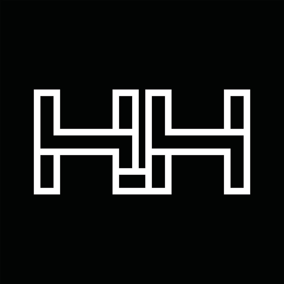 hh logo monogramma con linea stile negativo spazio vettore