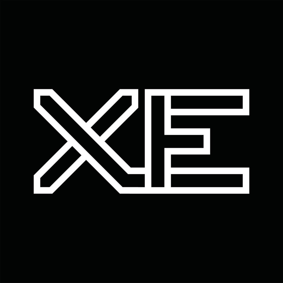 xe logo monogramma con linea stile negativo spazio vettore