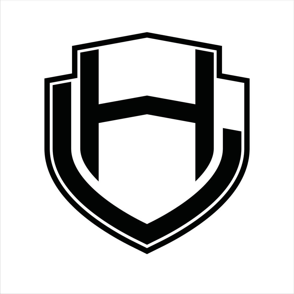 hl logo monogramma Vintage ▾ design modello vettore