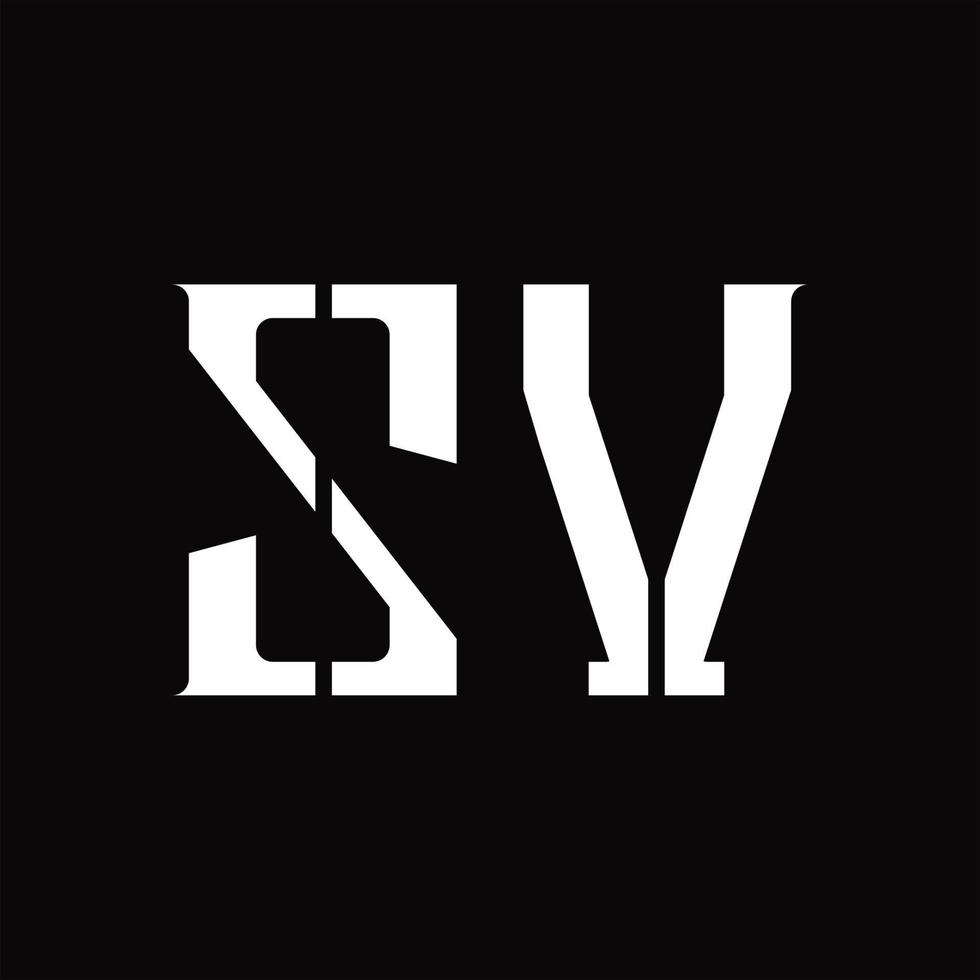 zv logo monogramma con mezzo fetta design modello vettore