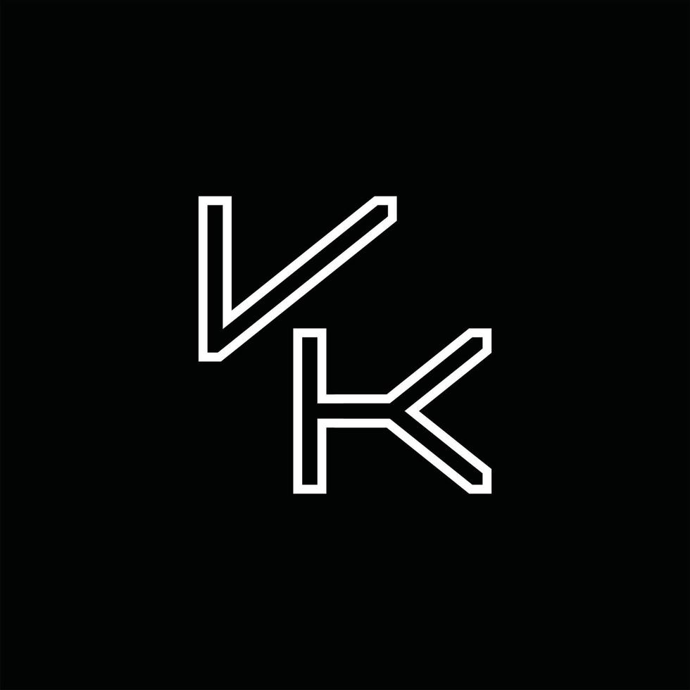 vk logo monogramma con linea stile design modello vettore