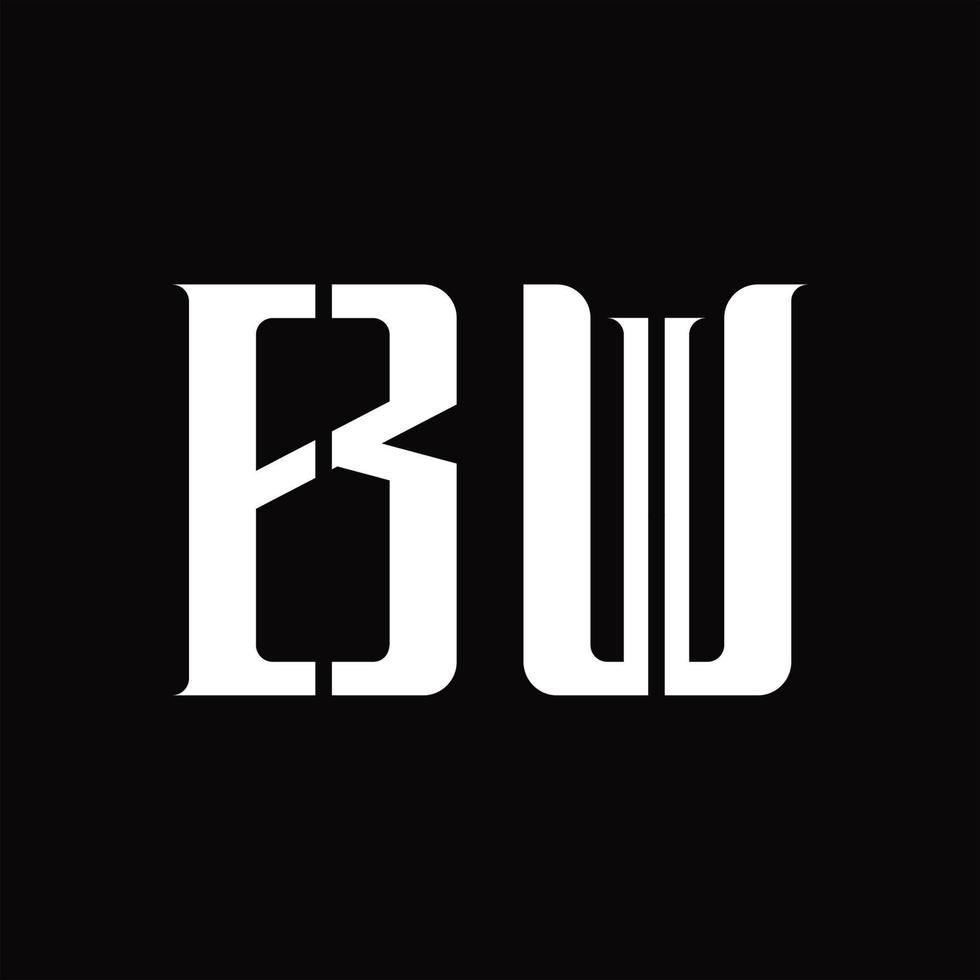 bw logo monogramma con mezzo fetta design modello vettore