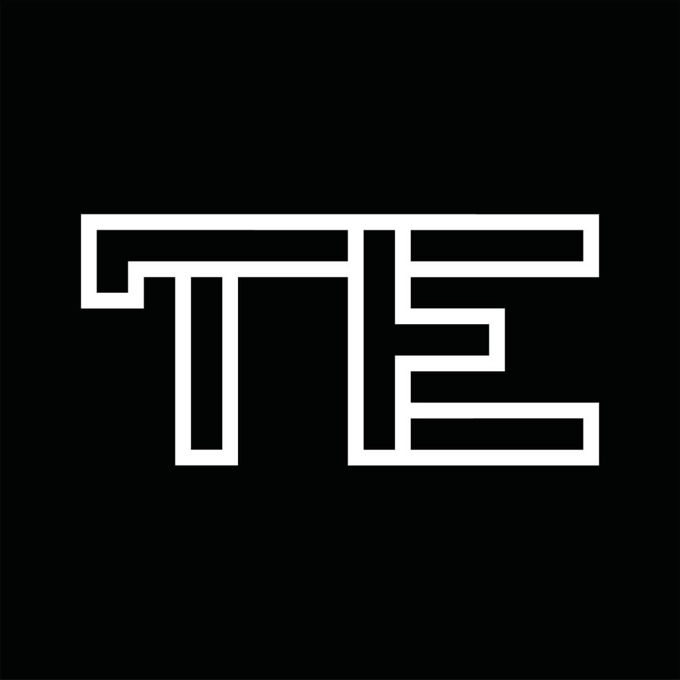 TE logo monogramma con linea stile negativo spazio vettore