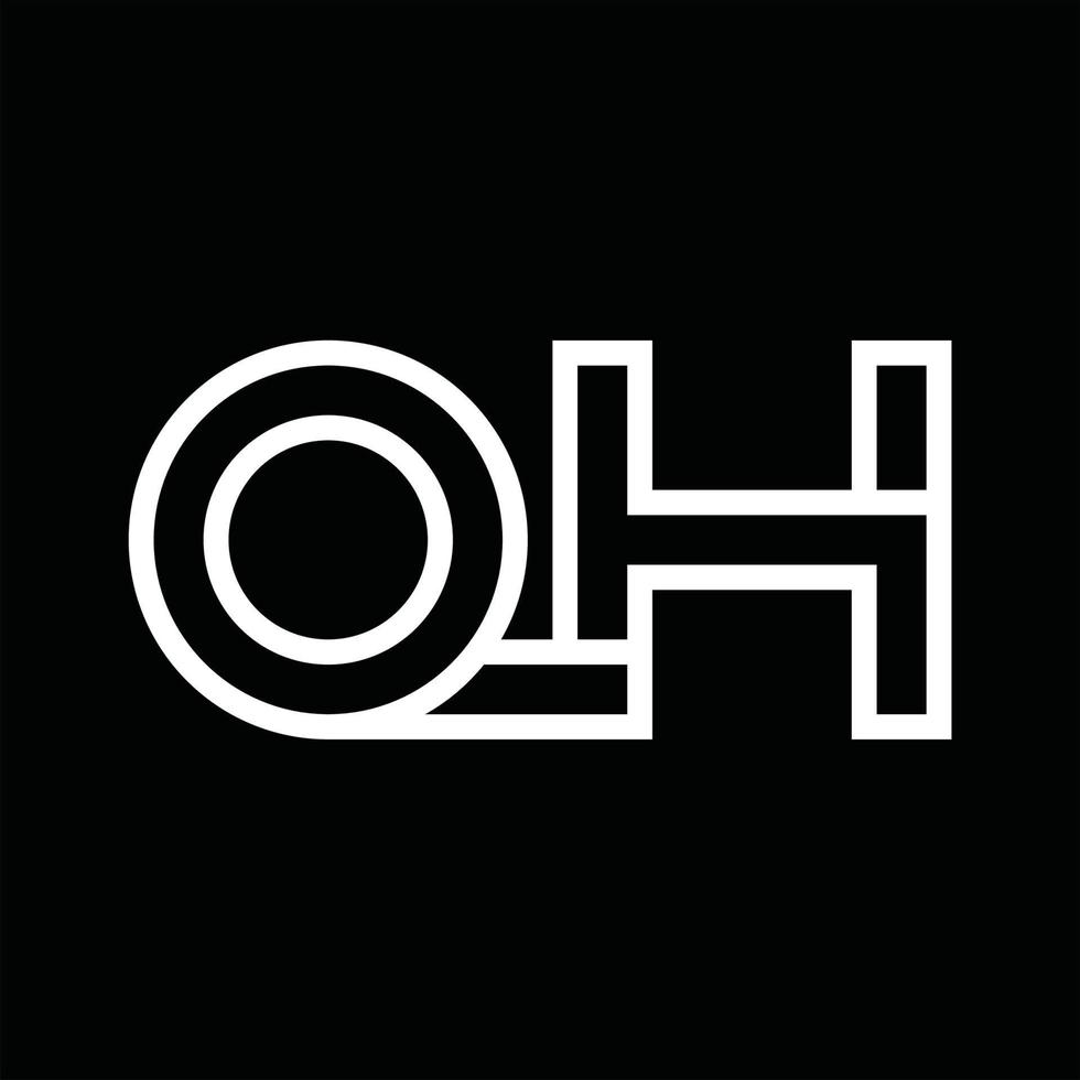 Oh logo monogramma con linea stile negativo spazio vettore