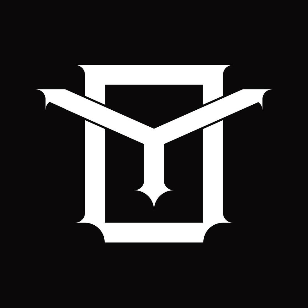yo logo monogramma con Vintage ▾ sovrapposizione connesso stile design modello vettore