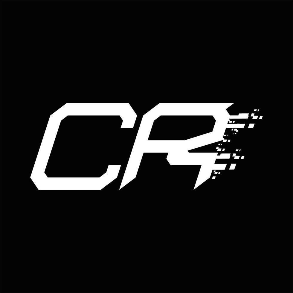 cr logo monogramma astratto velocità tecnologia design modello vettore