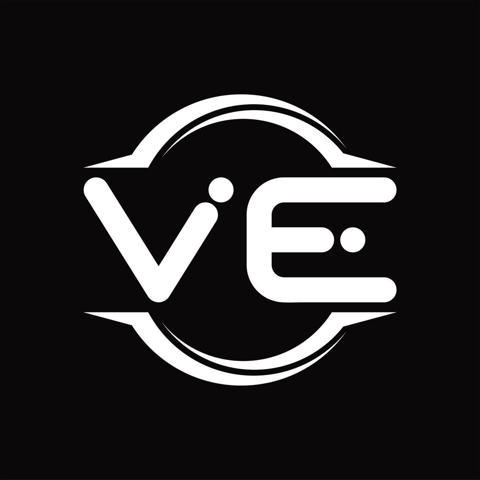 ve logo monogramma con cerchio arrotondato fetta forma design modello vettore