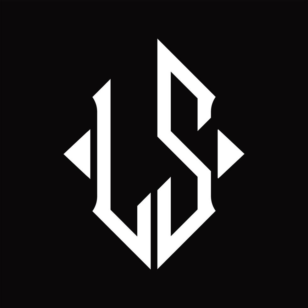 ls logo monogramma con scudo forma isolato design modello vettore