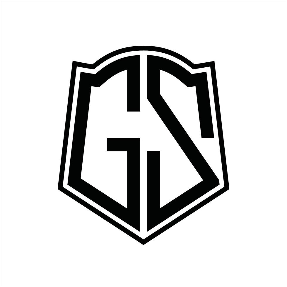 gz logo monogramma con scudo forma schema design modello vettore