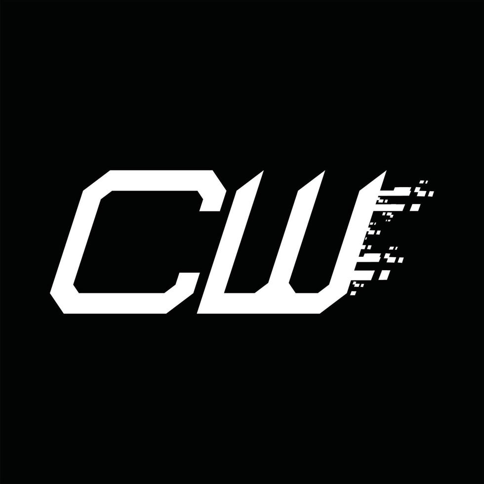 cw logo monogramma astratto velocità tecnologia design modello vettore
