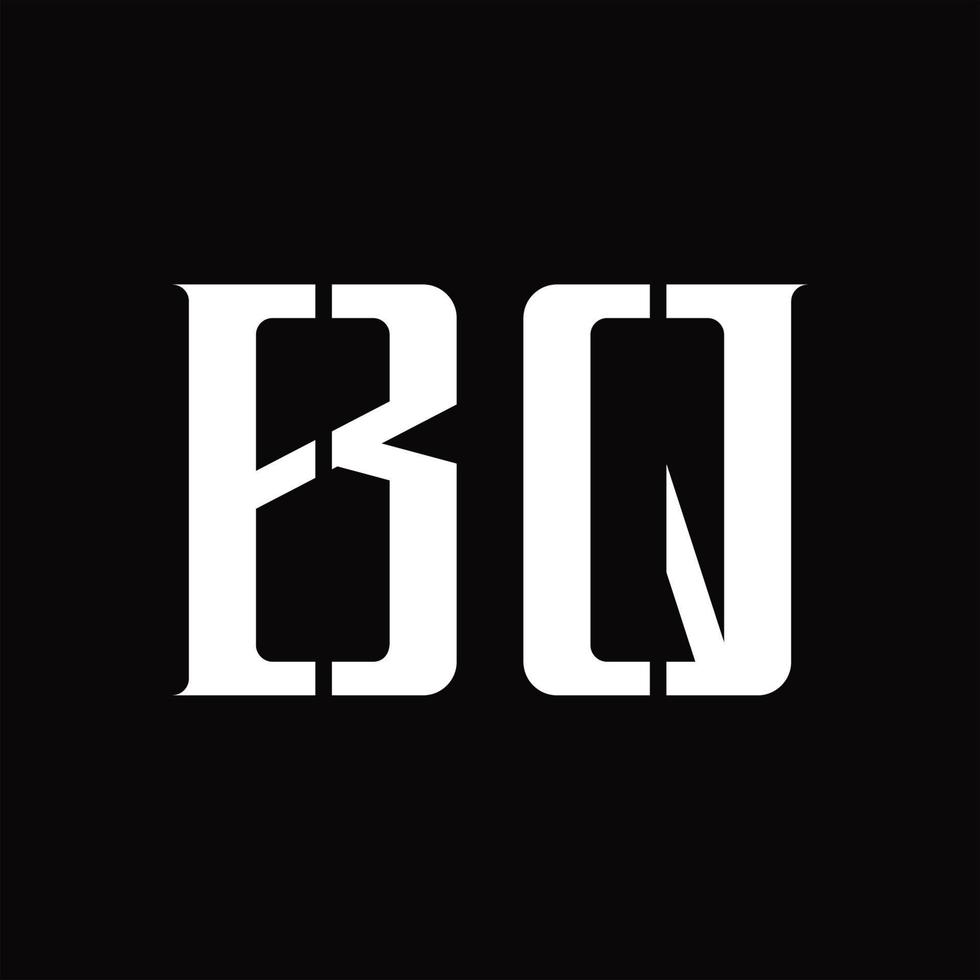 bq logo monogramma con mezzo fetta design modello vettore