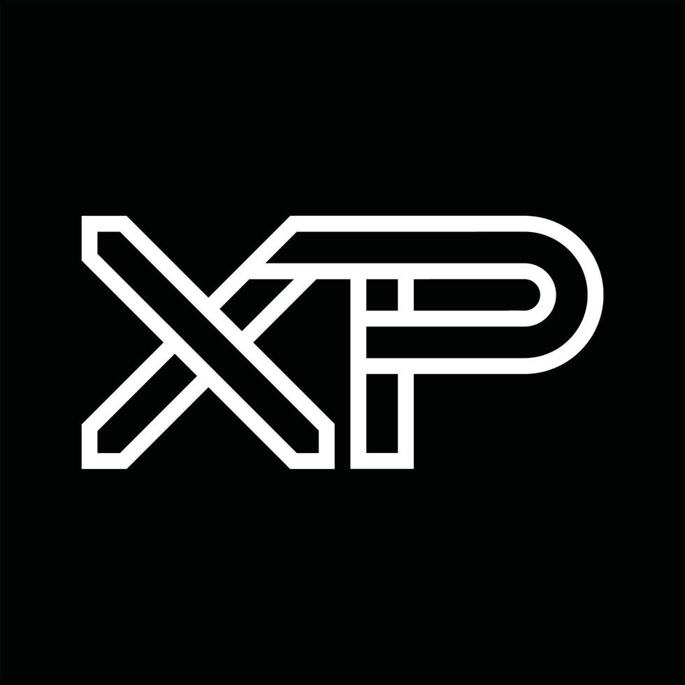 xp logo monogramma con linea stile negativo spazio vettore