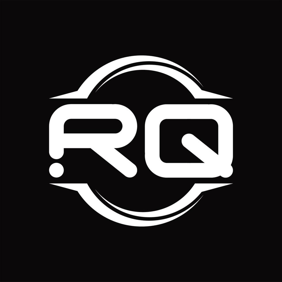 rq logo monogramma con cerchio arrotondato fetta forma design modello vettore