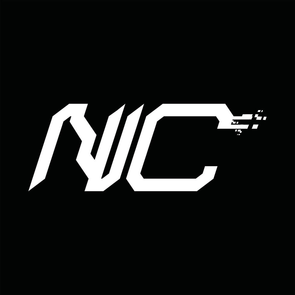 nc logo monogramma astratto velocità tecnologia design modello vettore