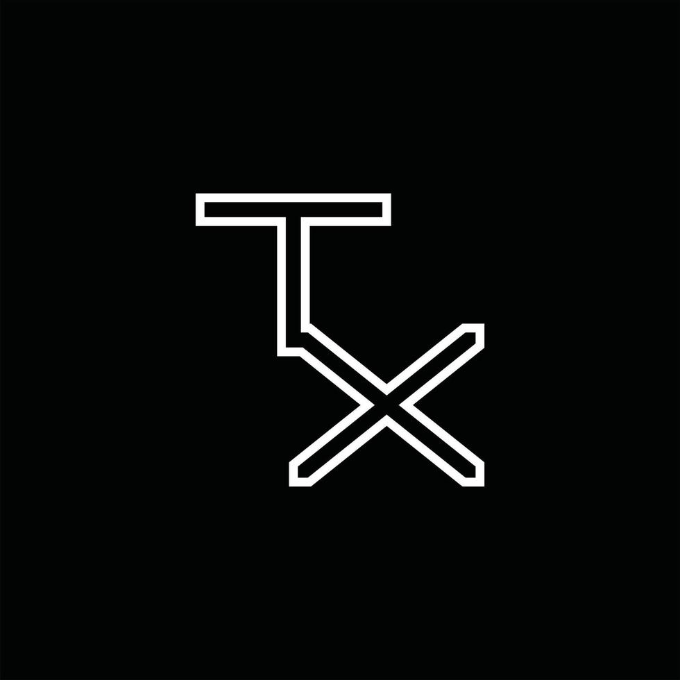 tx logo monogramma con linea stile design modello vettore