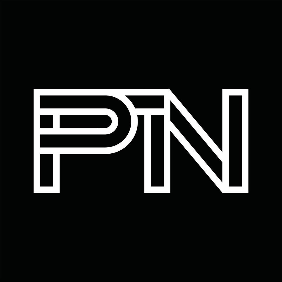 pn logo monogramma con linea stile negativo spazio vettore