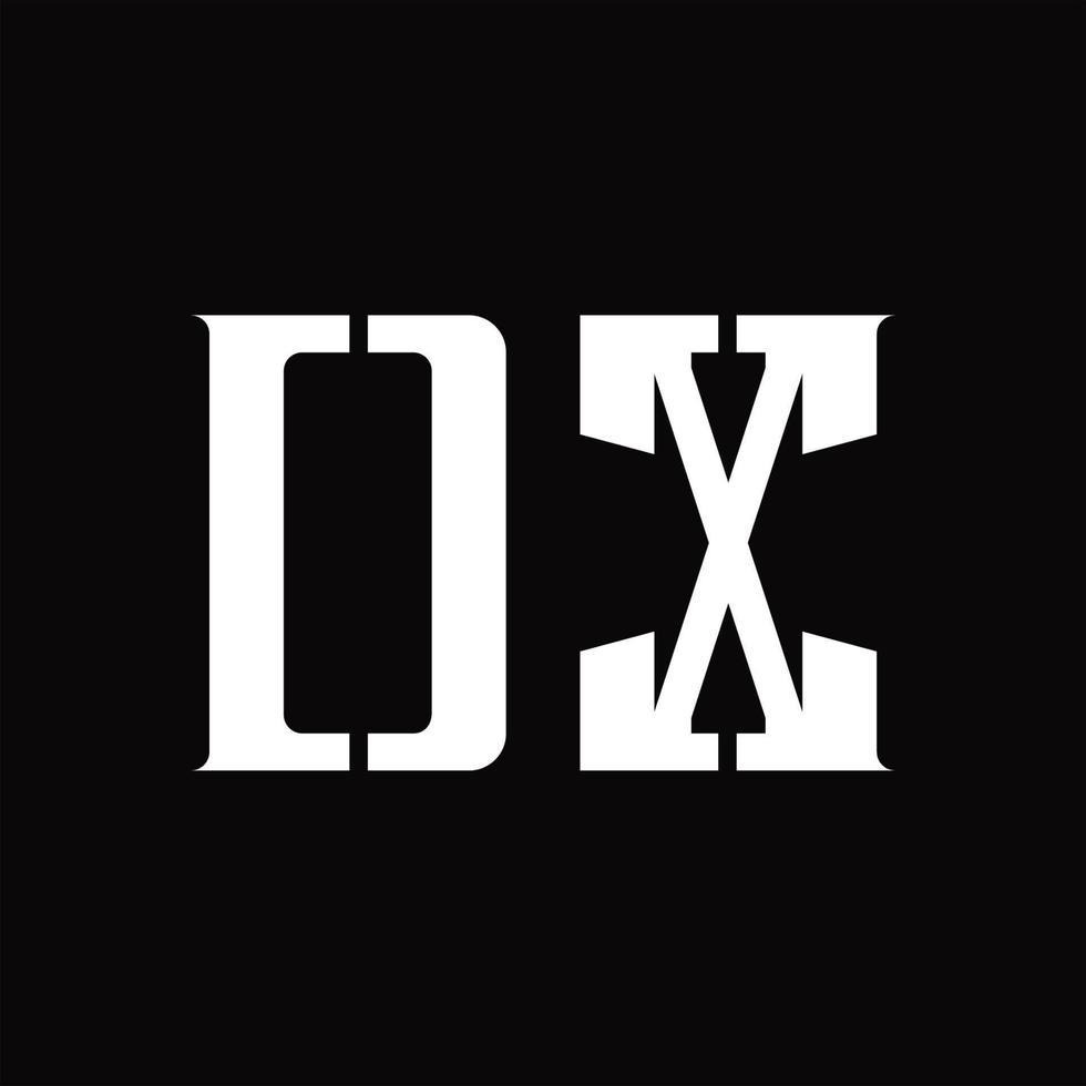 dx logo monogramma con mezzo fetta design modello vettore