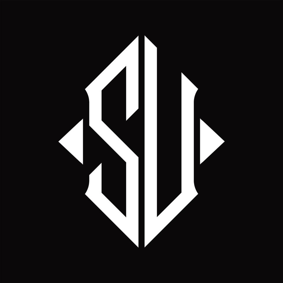 su logo monogramma con scudo forma isolato design modello vettore