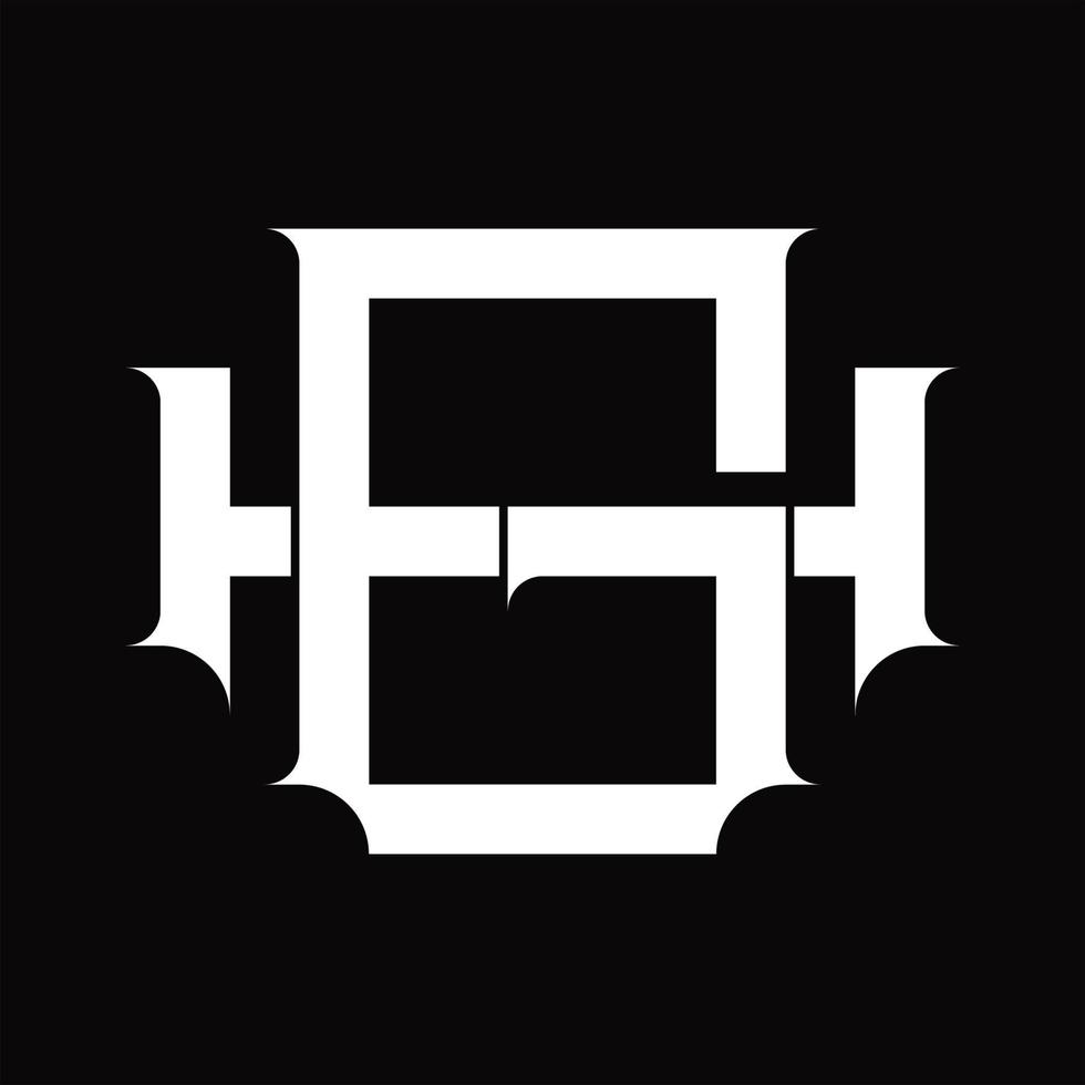 hg logo monogramma con Vintage ▾ sovrapposizione connesso stile design modello vettore