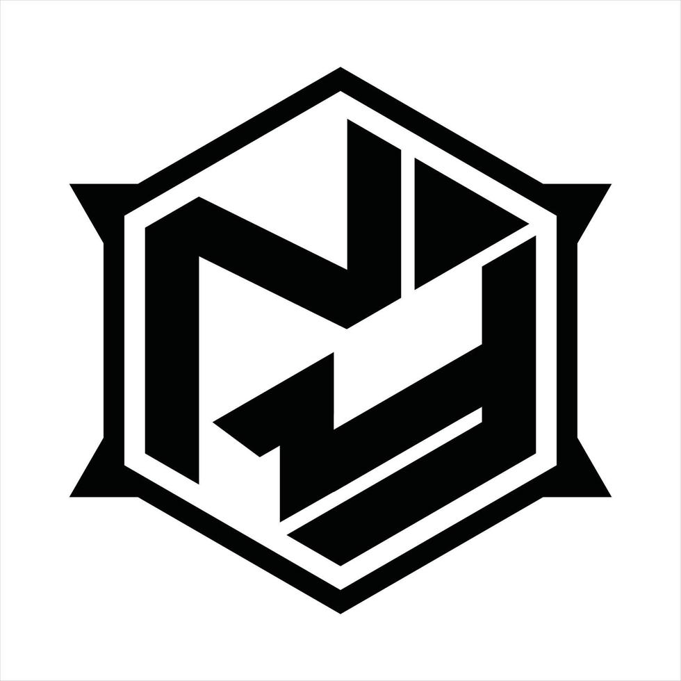 NY logo monogramma design modello vettore