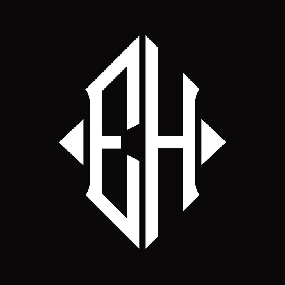 eh logo monogramma con scudo forma isolato design modello vettore