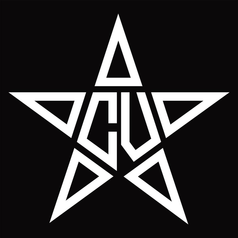 CV logo monogramma con stella forma design modello vettore