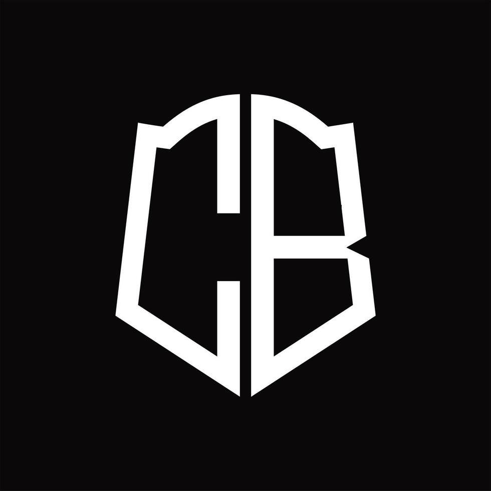 cb logo monogramma con scudo forma nastro design modello vettore