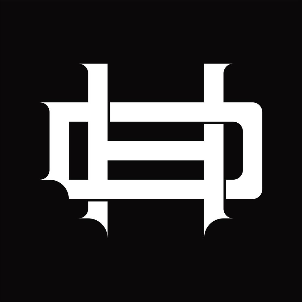 dh logo monogramma con Vintage ▾ sovrapposizione connesso stile design modello vettore