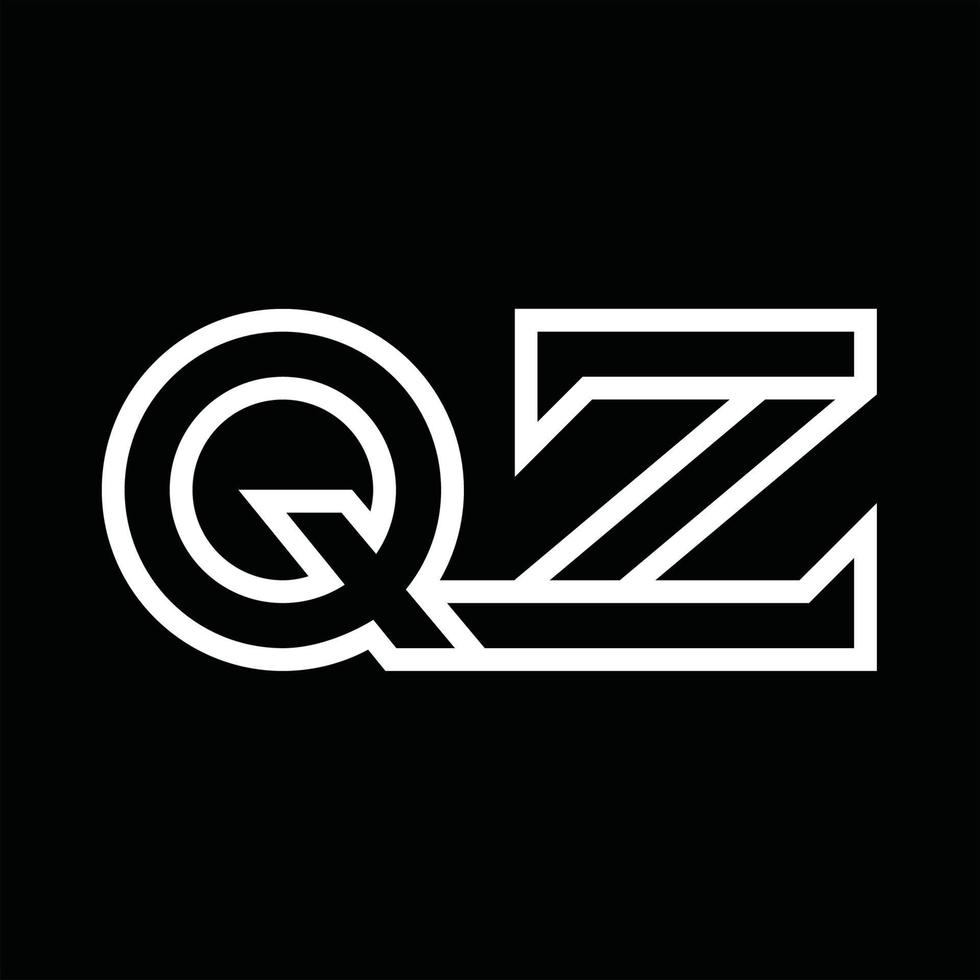 qz logo monogramma con linea stile negativo spazio vettore