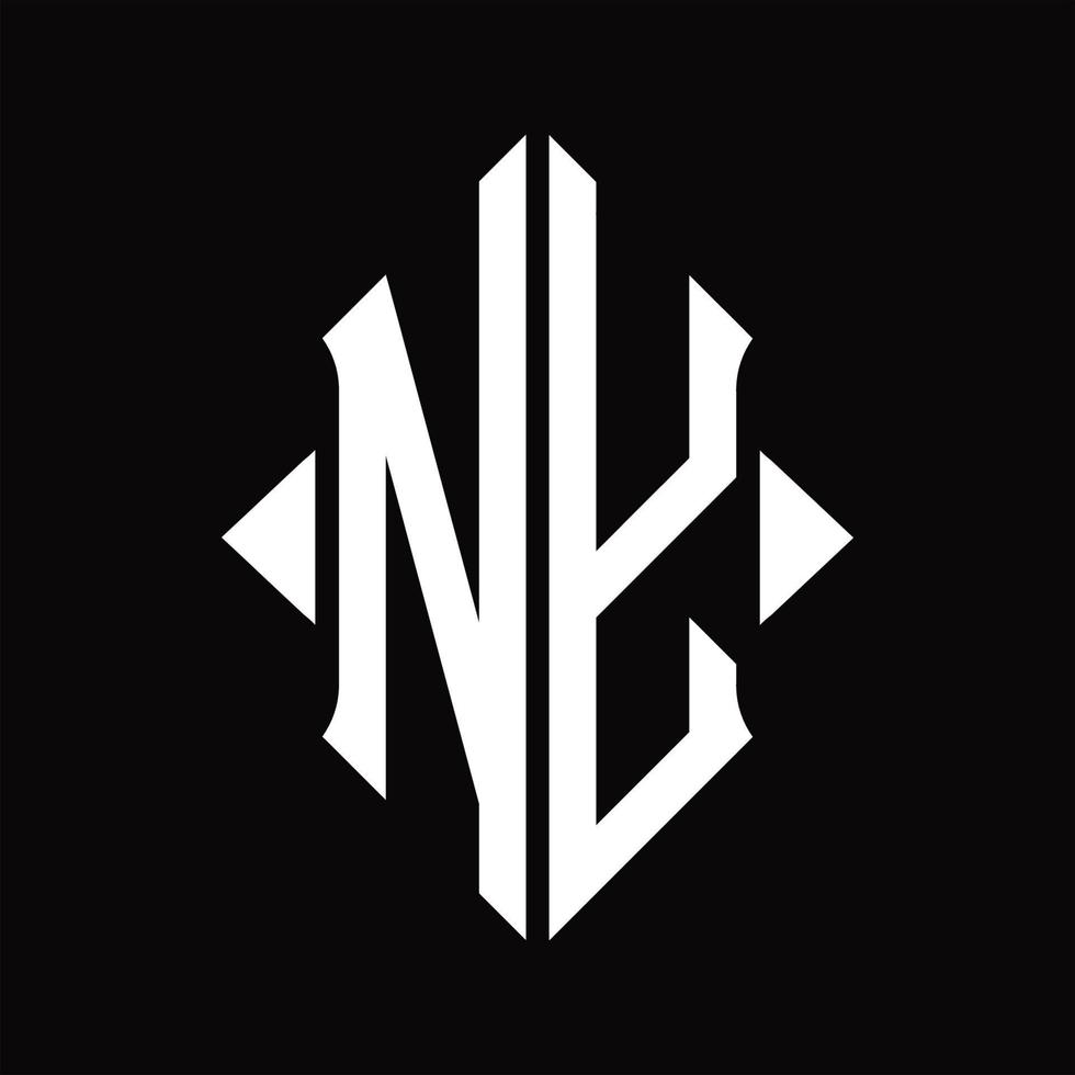 NY logo monogramma con scudo forma isolato design modello vettore