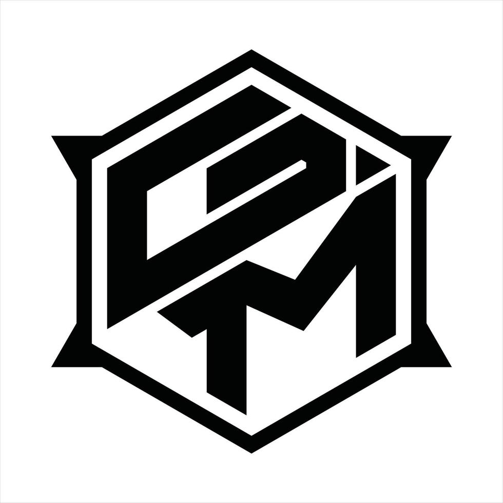 gm logo monogramma design modello vettore