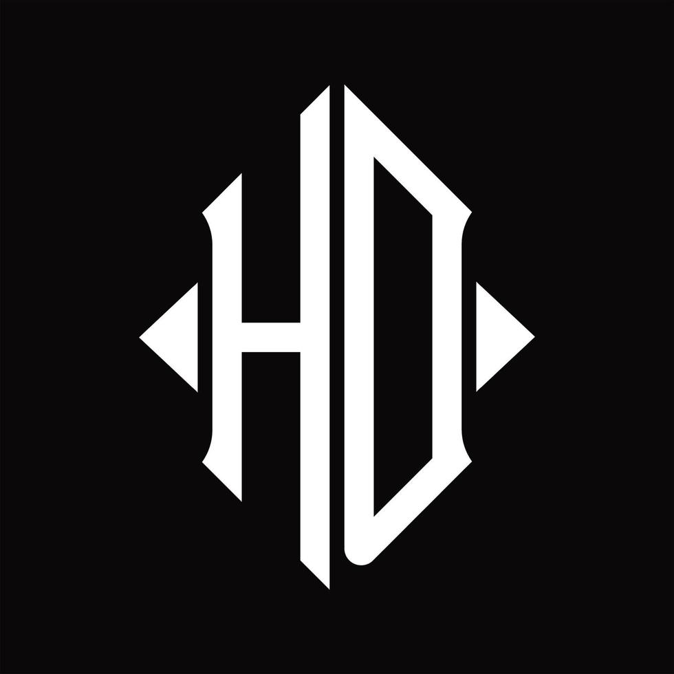 HD logo monogramma con scudo forma isolato design modello vettore