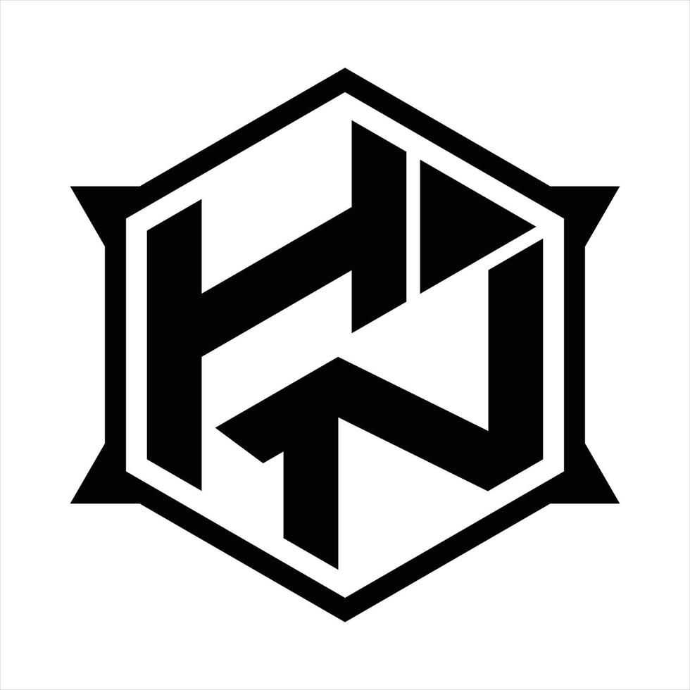 hn logo monogramma design modello vettore