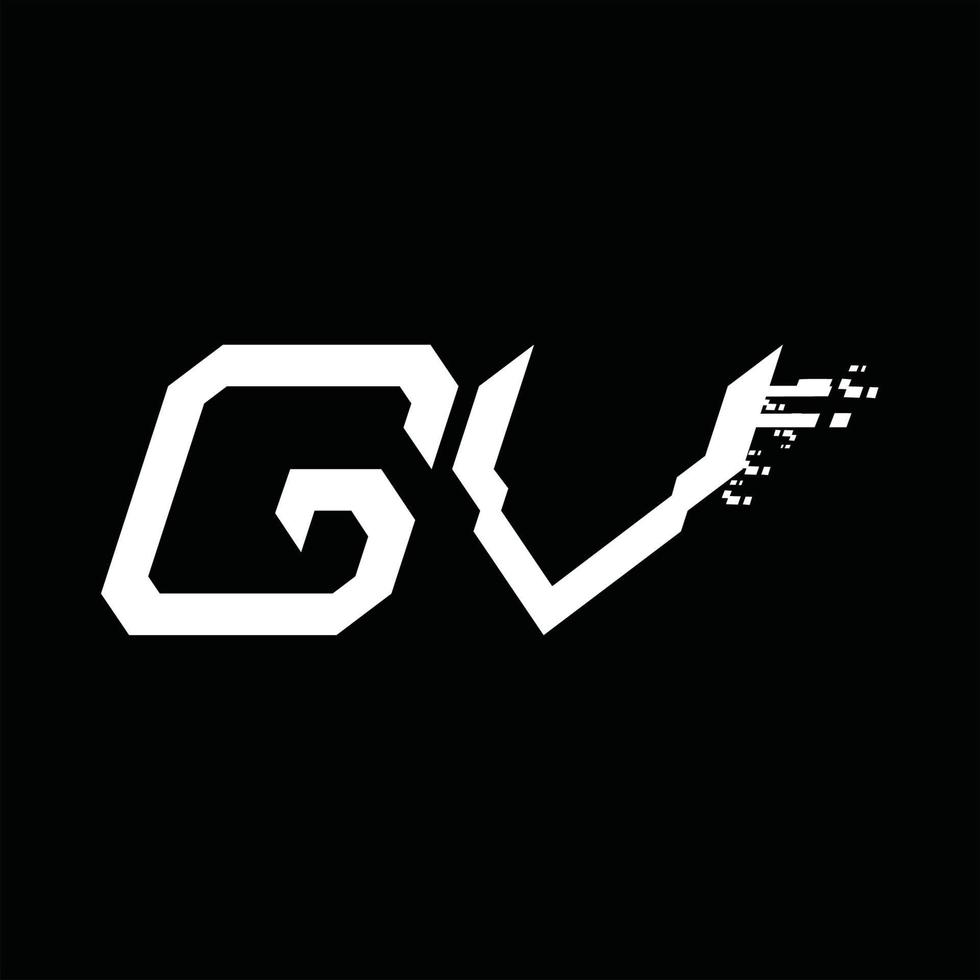 gv logo monogramma astratto velocità tecnologia design modello vettore