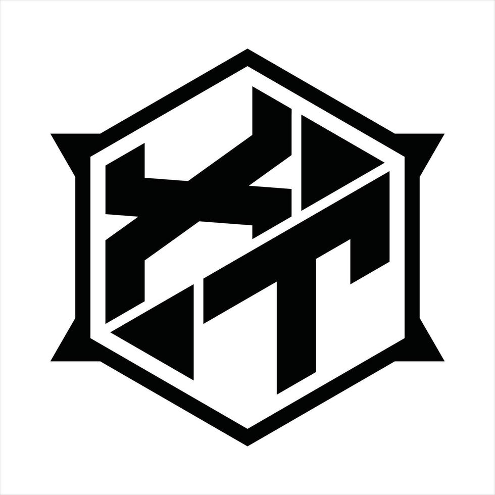 xt logo monogramma design modello vettore