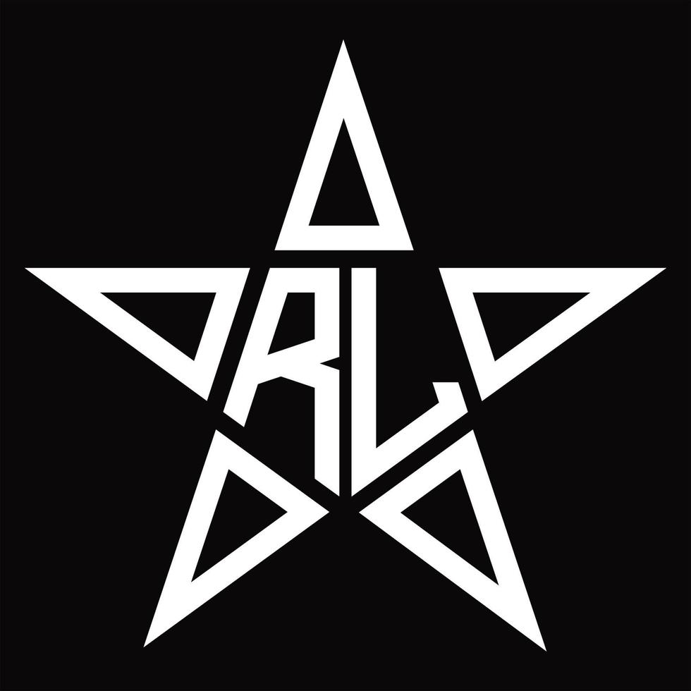 rl logo monogramma con stella forma design modello vettore
