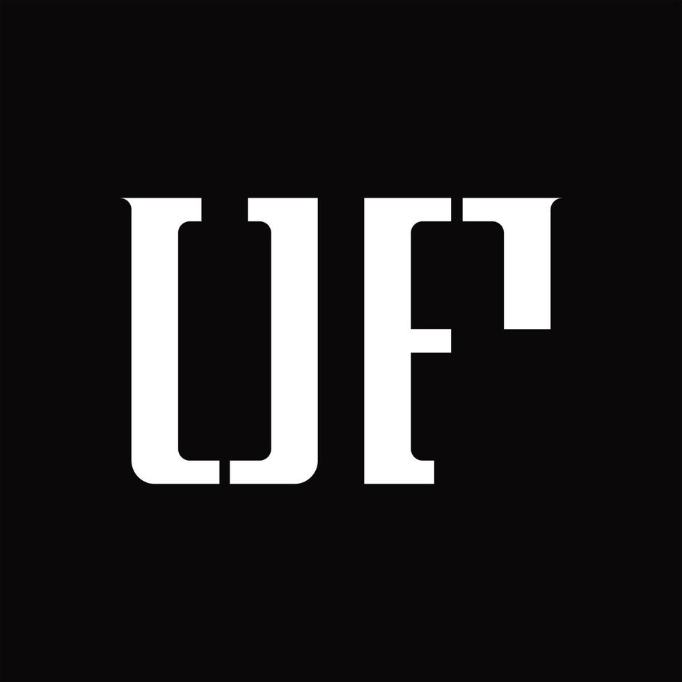 uf logo monogramma con mezzo fetta design modello vettore