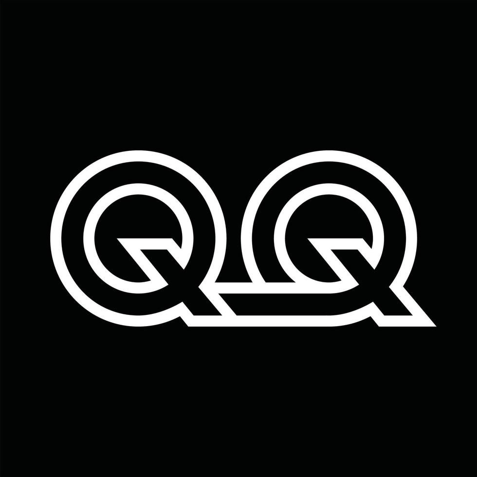 qq logo monogramma con linea stile negativo spazio vettore