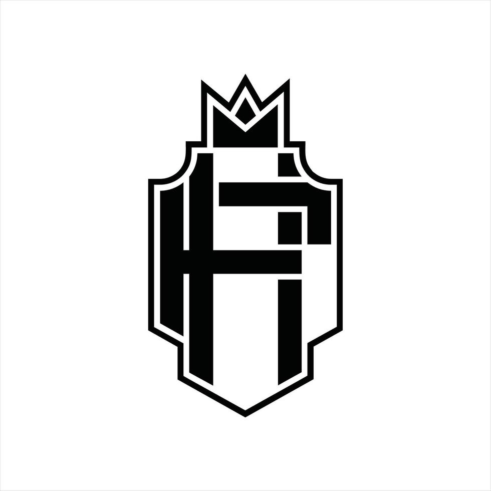 HF logo monogramma design modello vettore