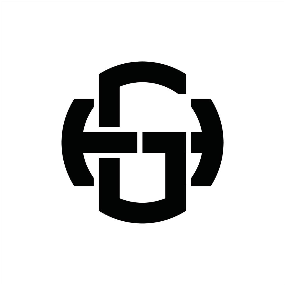 gh logo monogramma design modello vettore