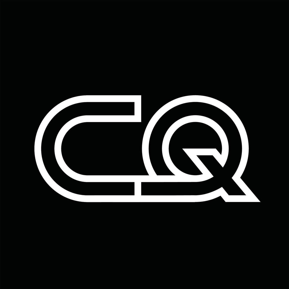 cq logo monogramma con linea stile negativo spazio vettore