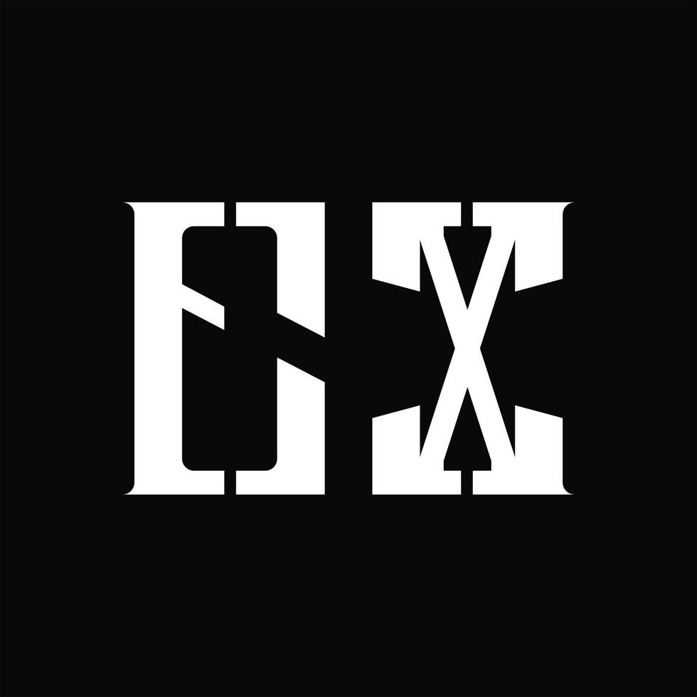 ex logo monogramma con mezzo fetta design modello vettore